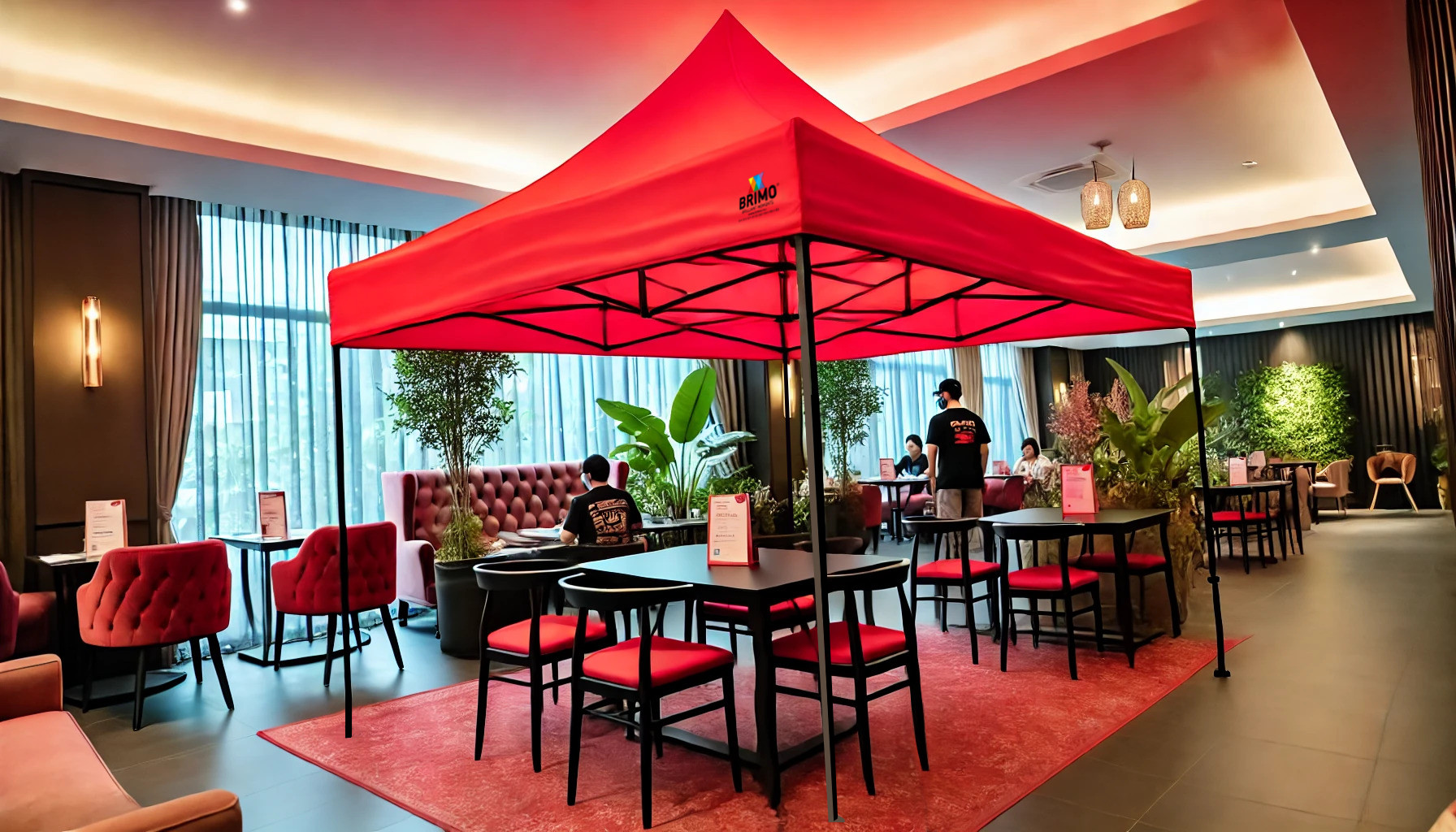 Überdachung eines Restaurants